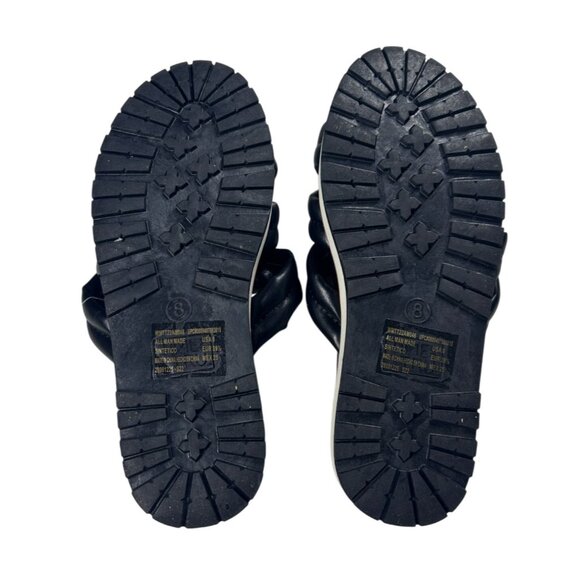 Time & Tru Sandals Womens Size 8 Black Slip-On Double Cross Strap NEW - Picture 4 of 6